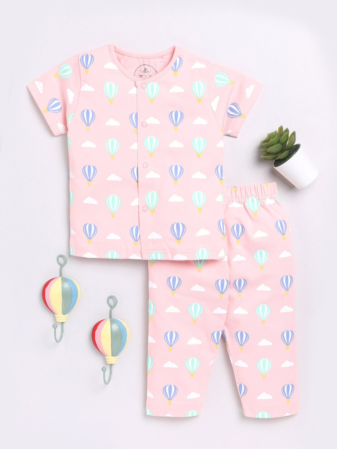 Clt.s Kids Comversational Printed Pure Cotton Night suit
