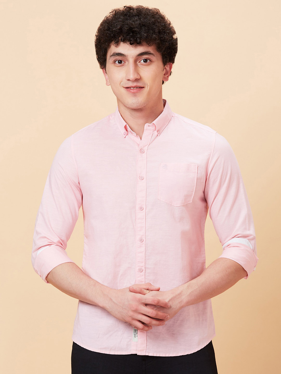 Being Human Button-Down Collar Slim Fit Cotton Casual Shirt