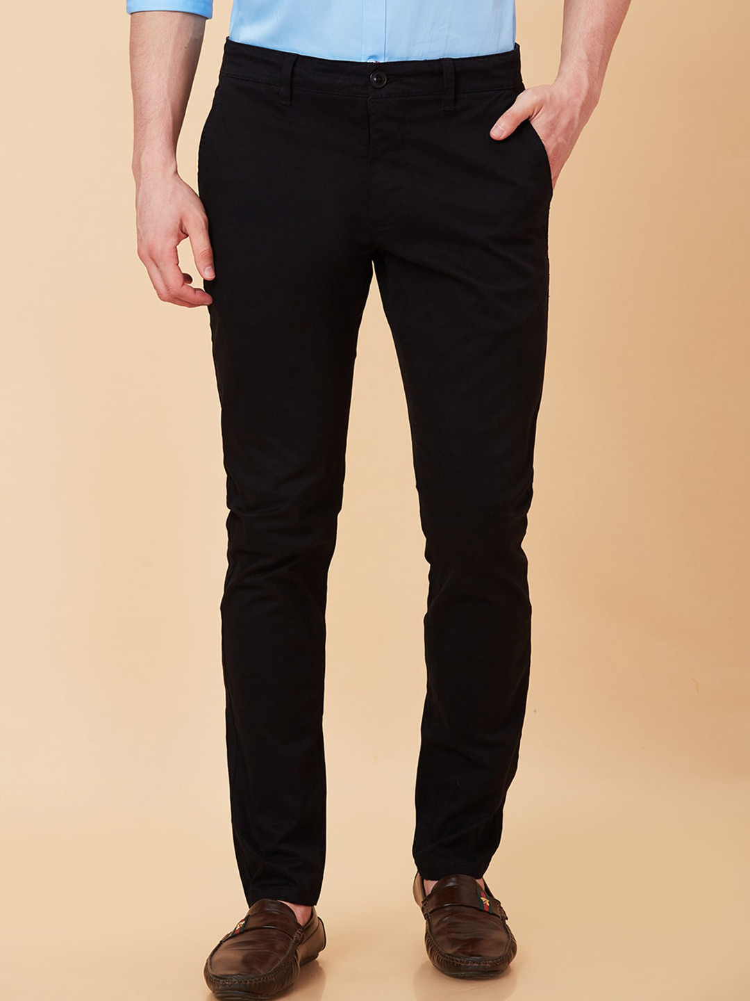 Being Human Men Mid Rise Easy Wash Cotton Chino Trousers