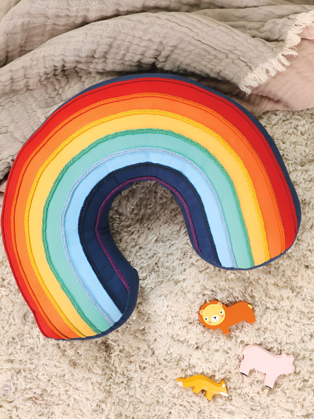 Smartsters Blue & Orange Rainbow Cushions