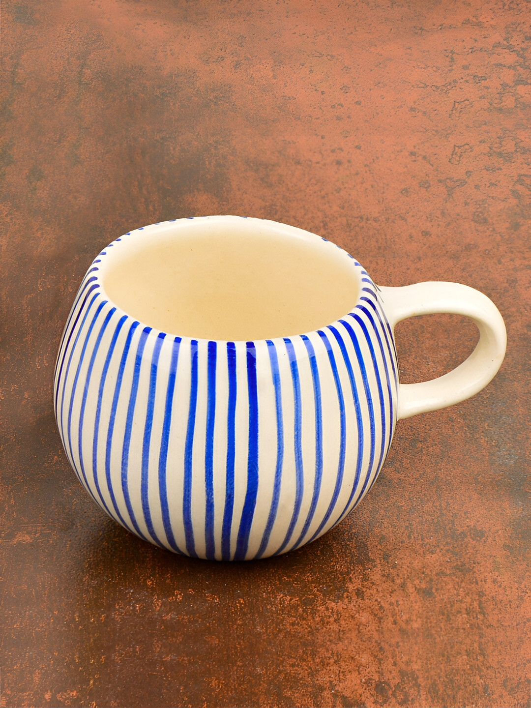 StyleMyWay Blue & White Printed Ceramic Glossy Mug 400 ml