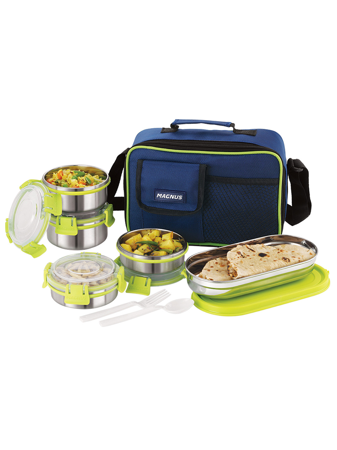 MAGNUS Green Stainless Steel Lunch Box