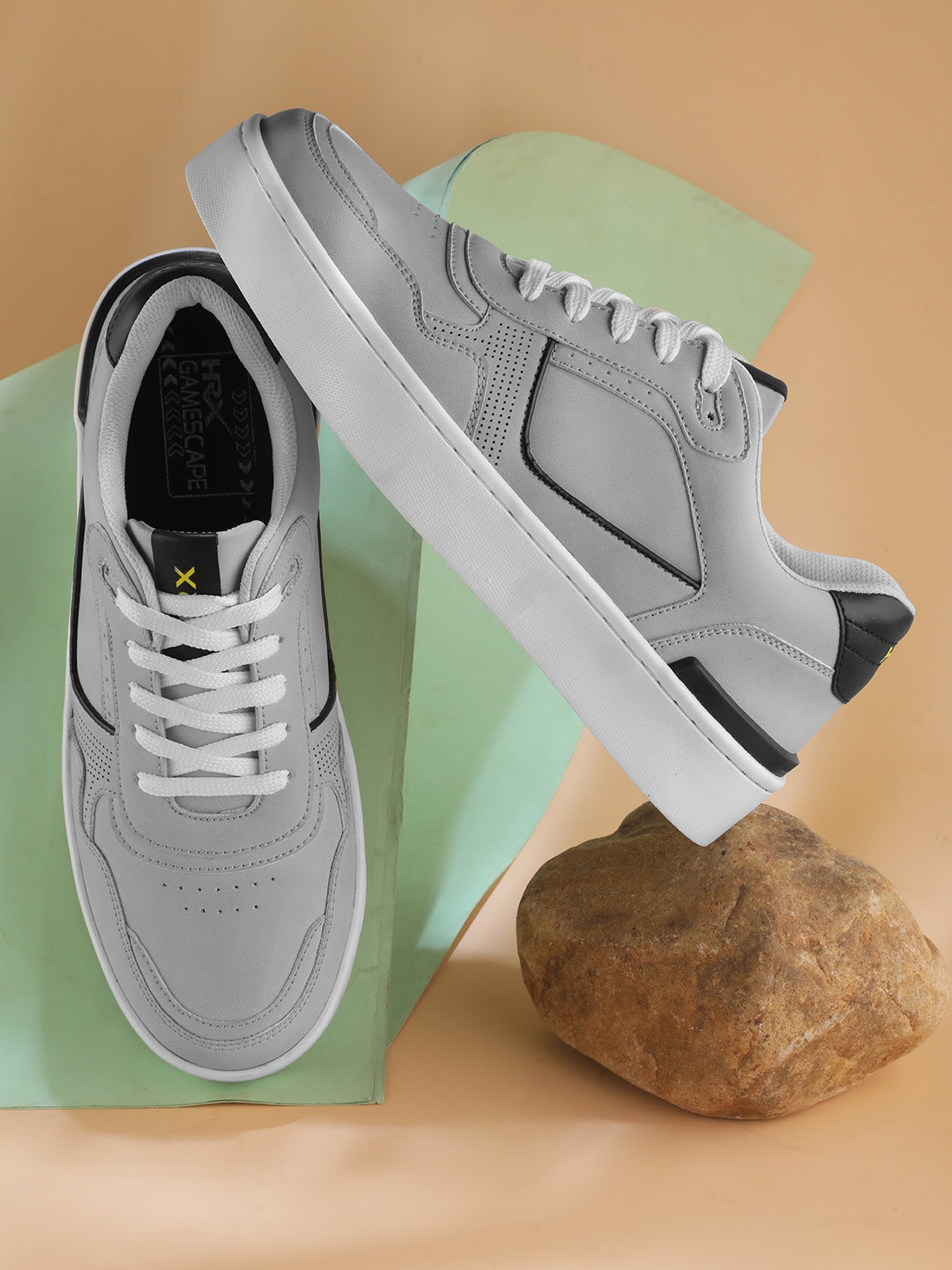 HRX by Hrithik Roshan Women Gamescape Light Grey Perforations Lightweight Sneakers