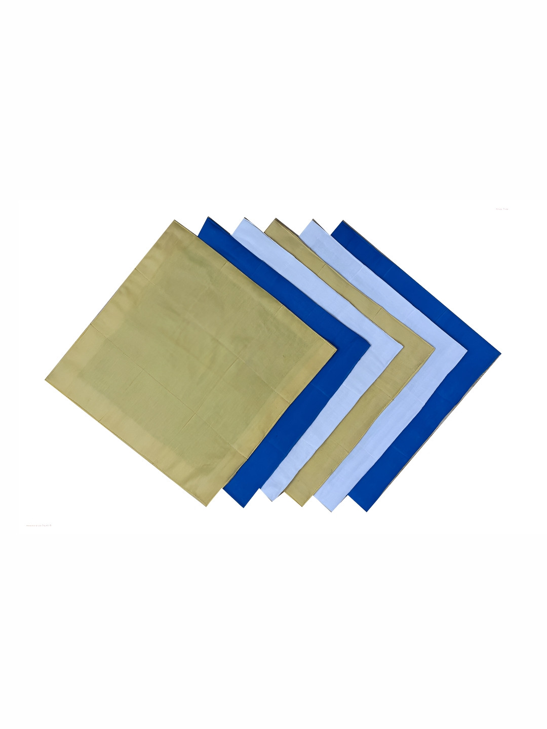 FOVEROS Blue & Yellow 6 Pieces Pure Cotton Chapati Covers