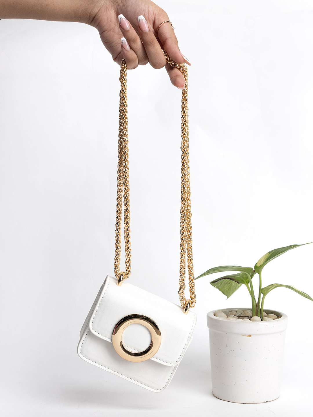 Kazo Solid Leather Mini Sling Bag