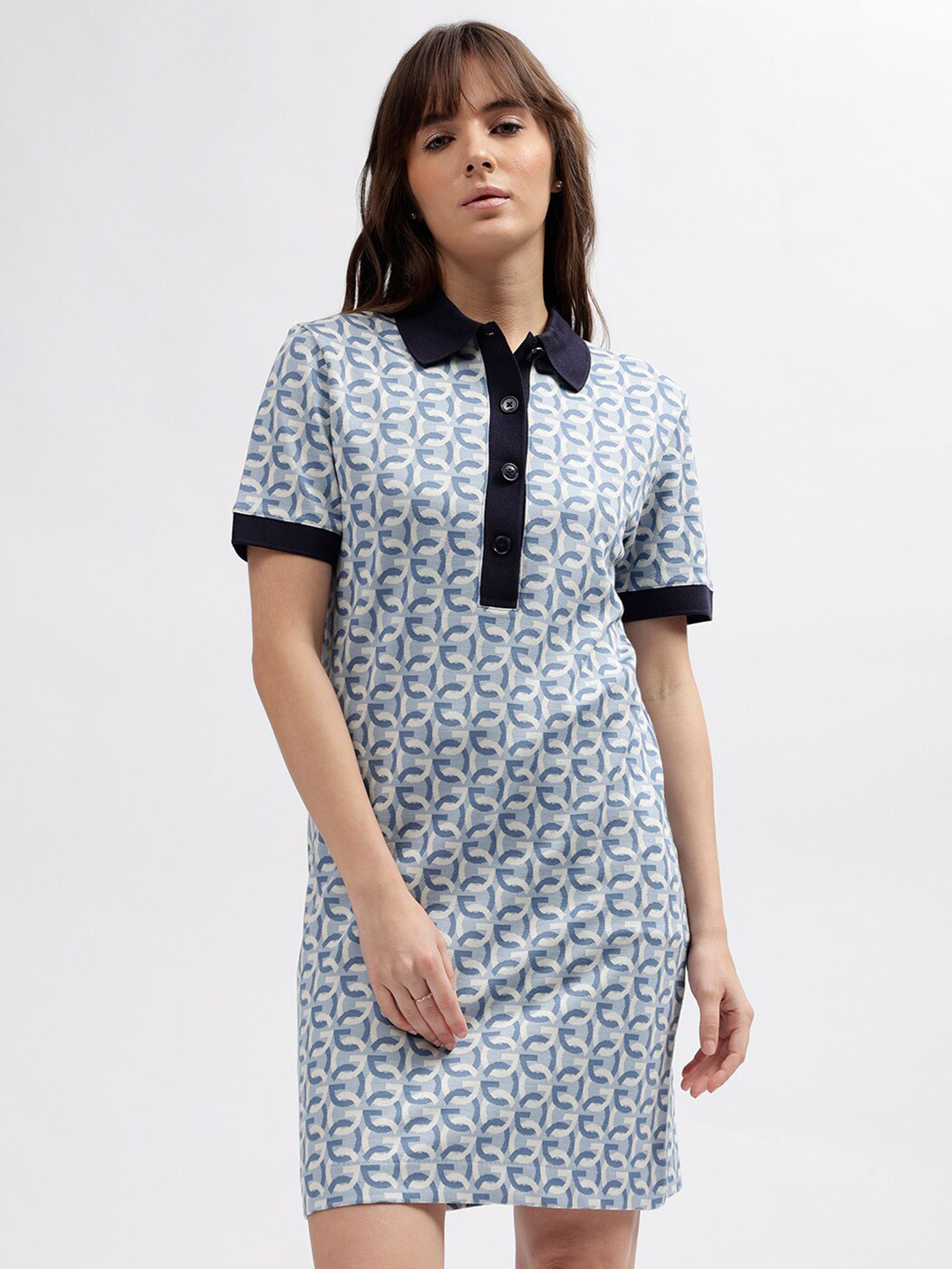 GANT Printed Polo Neck Relaxed Fit Dress