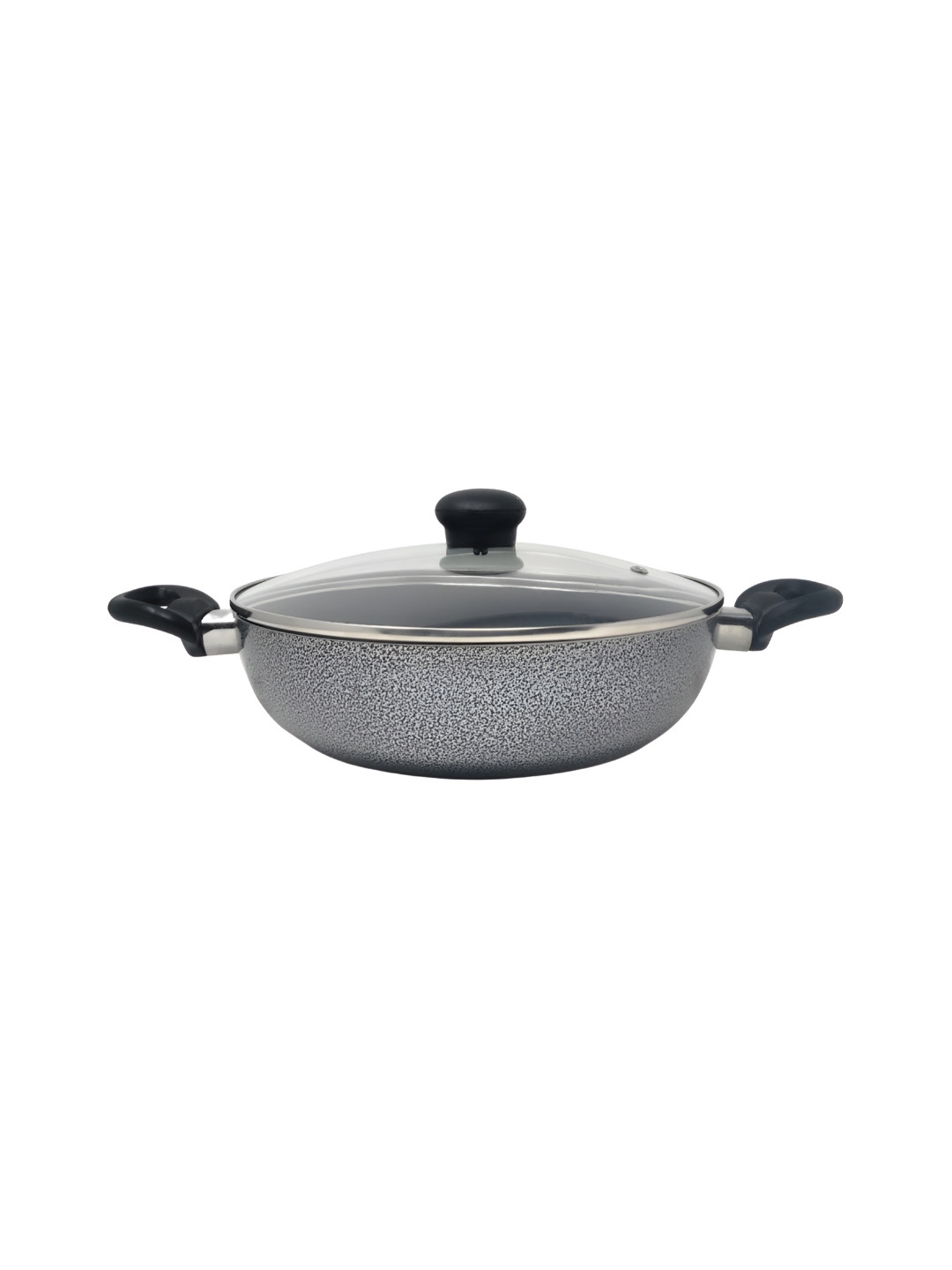 Kreme Grey Aluminium Dishwasher Safe Kadhai or Wok with Lid 2.5 L