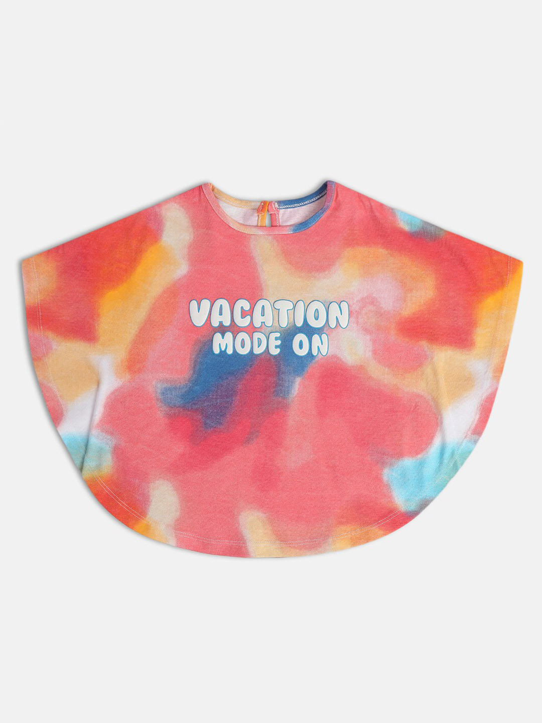 MINI KLUB Girls Printed Round Neck Short Sleeves Cotton Crop Top