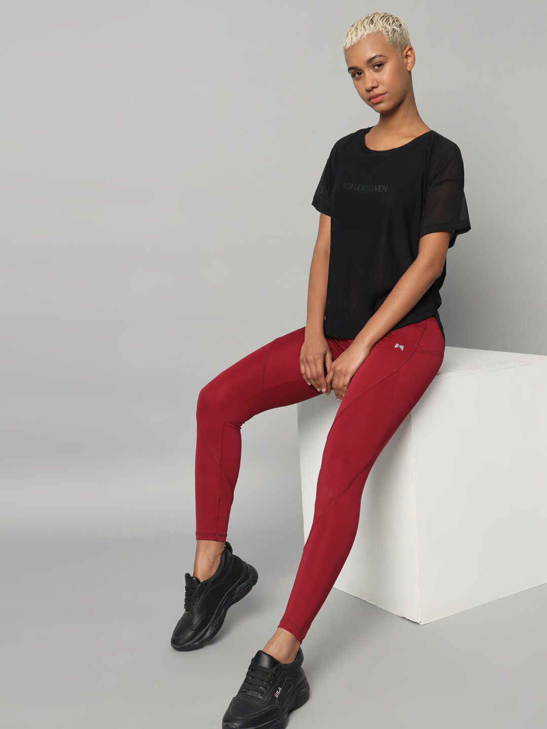 MKH Typography Printed Extended Sleeves Semi Sheer Dri-FIT Pockets SportsT-shirt