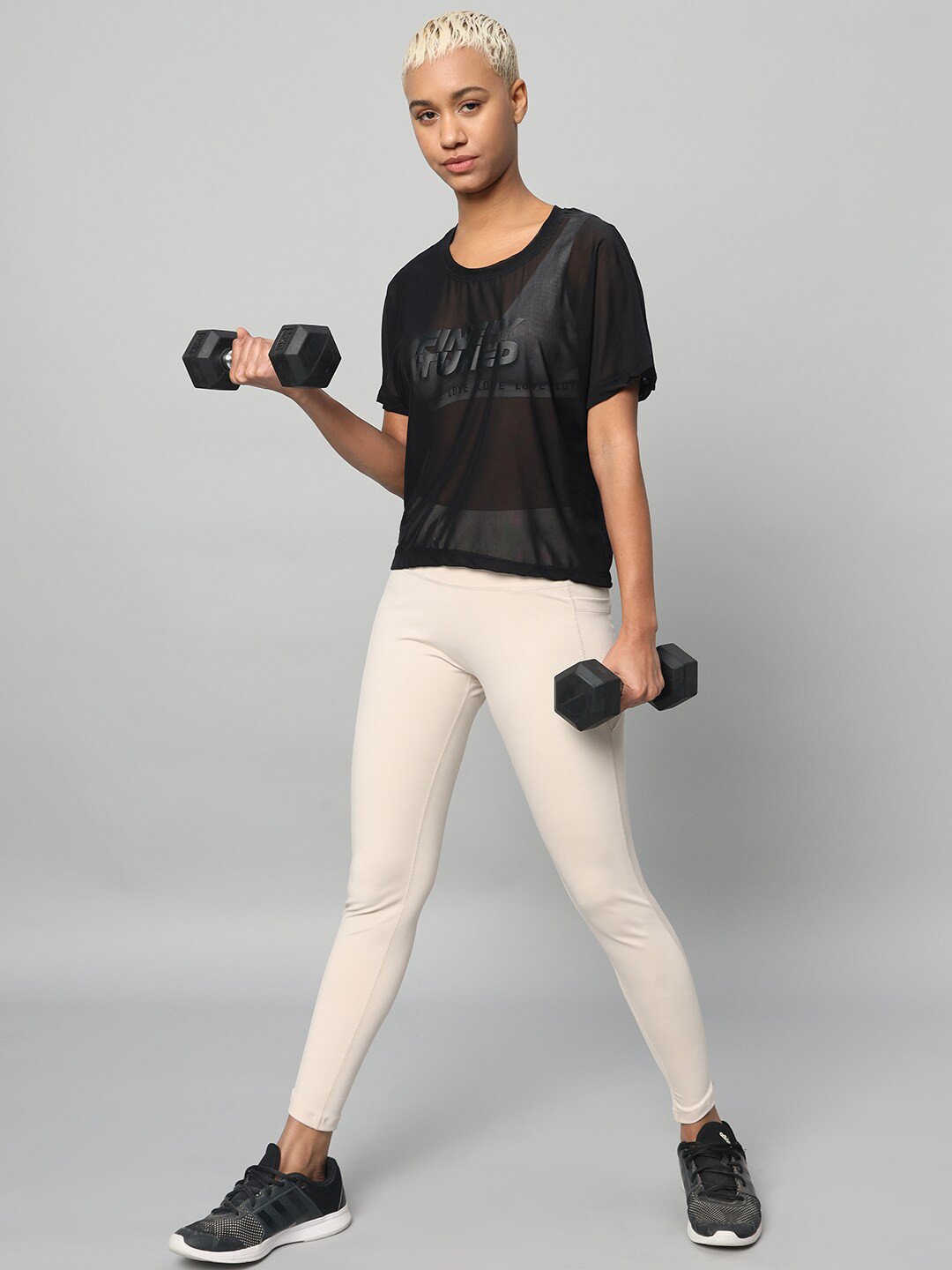 MKH Round Neck Short Sleeves Semi Sheer Sports T-shirt