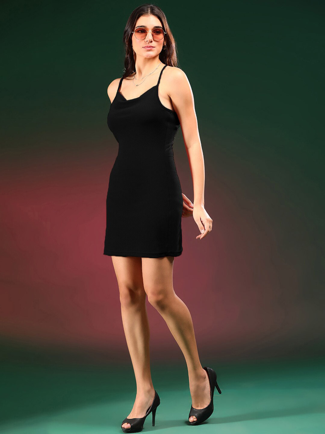 Stylecast X Kotty Black Mini Sheath Party Dress