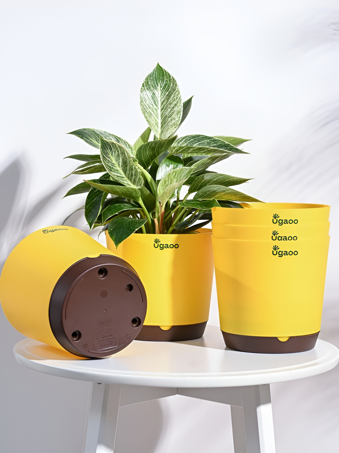 UGAOO Krish Yellow 5-pcs Self-Watering Planters