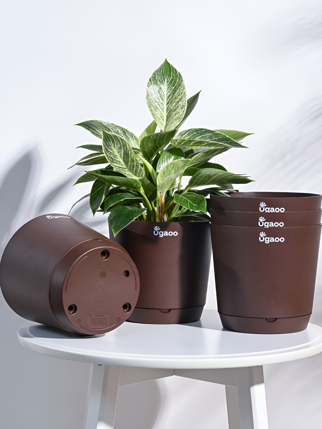 UGAOO Brown 5 Pieces Self Watering Planters