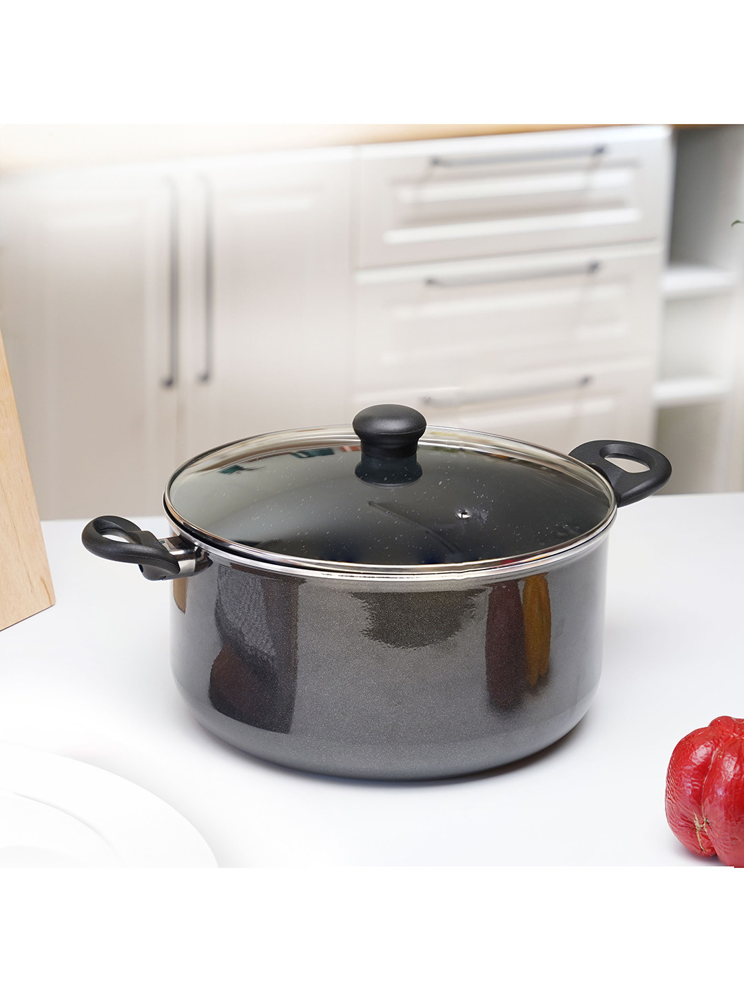 Kreme Black Aluminium Dishwasher Safe Stew Pan