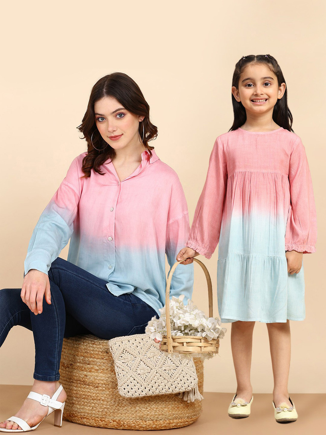 Maaesa Women Tie & Dyed Long Sleeve Casual Loose Fit Shirt