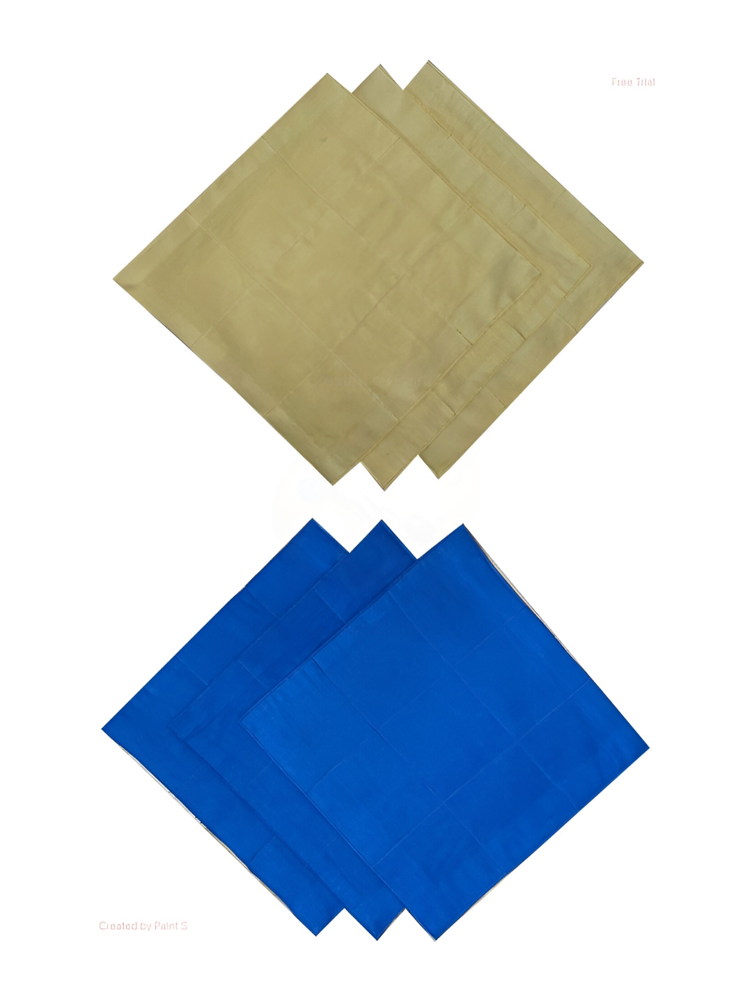 FOVEROS 6Pcs Beige & Blue Cotton Roti Cover