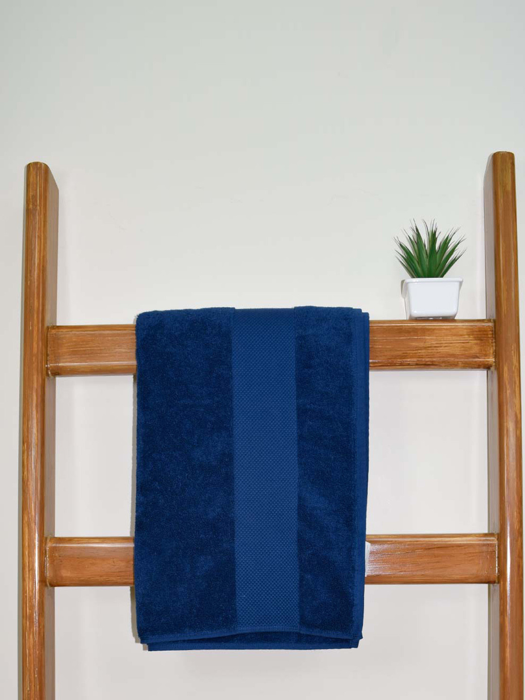Aura Navy Blue 2Pcs Organic Cotton 610 GSM Bath Towels