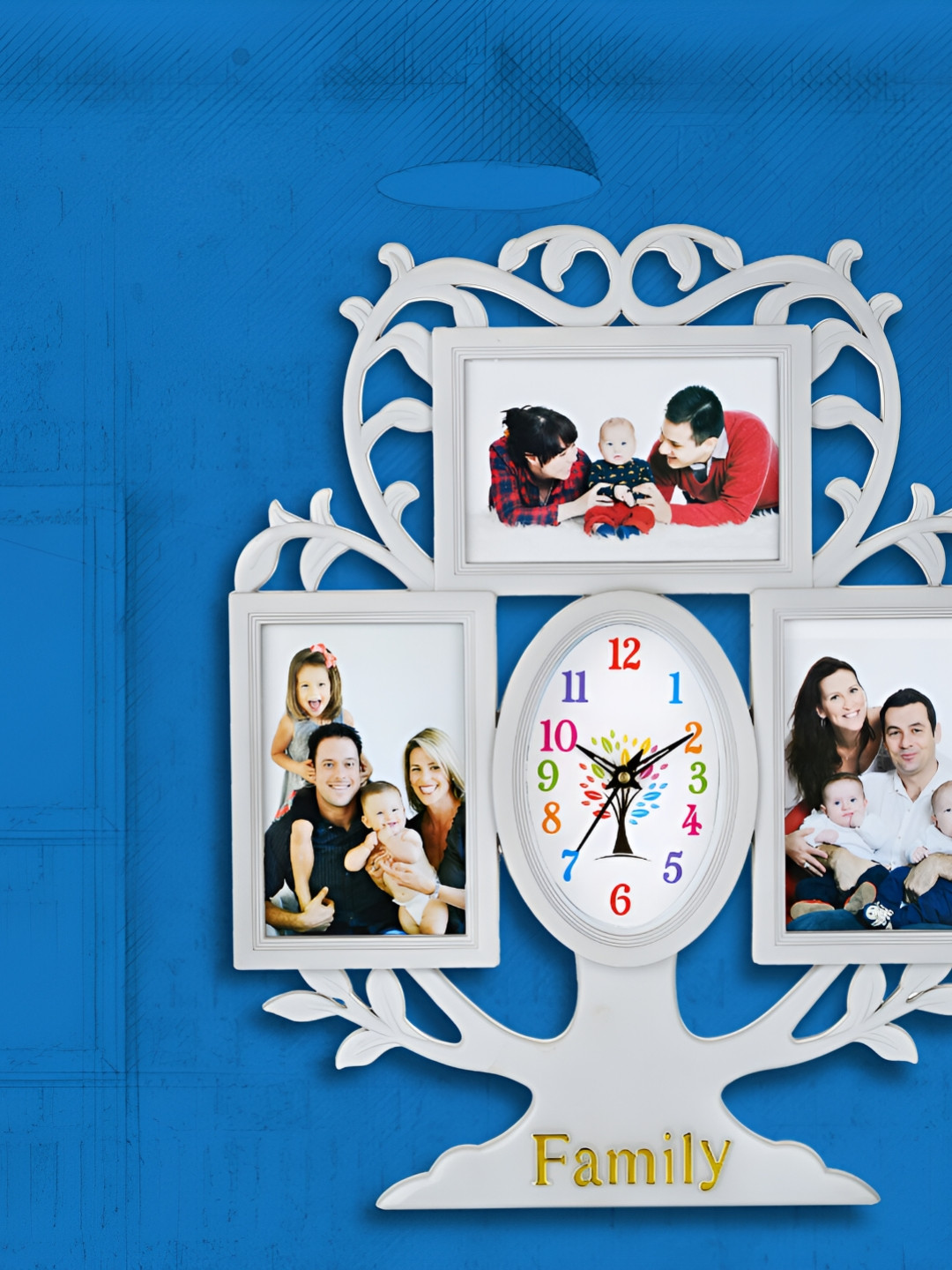 Attractionz White & Black Textured Acrylic Oval Contemporary Wall Clock