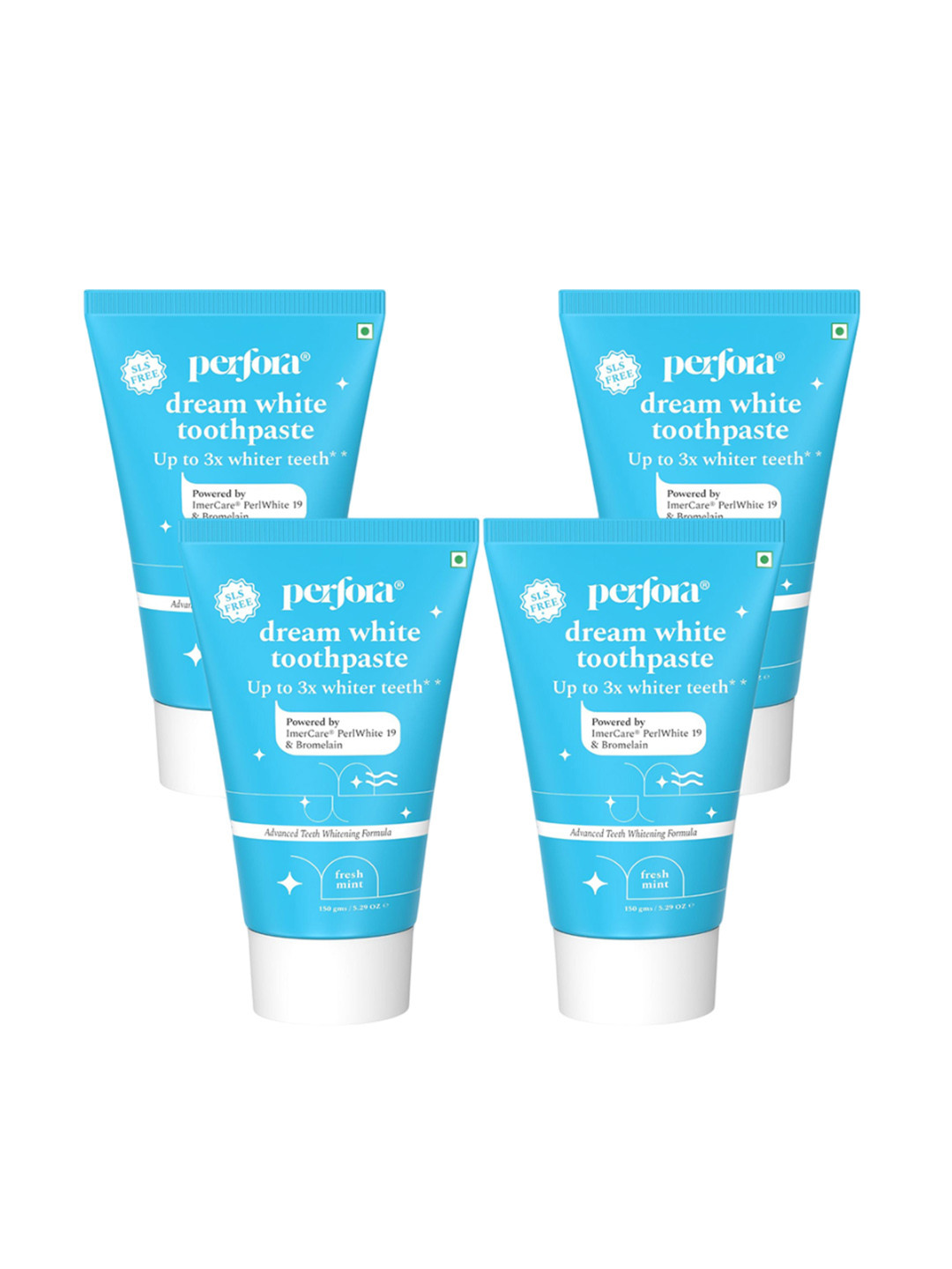 Perfora Set Of 4 Dream Whitening Toothpaste - 150g Each - Fresh Mint