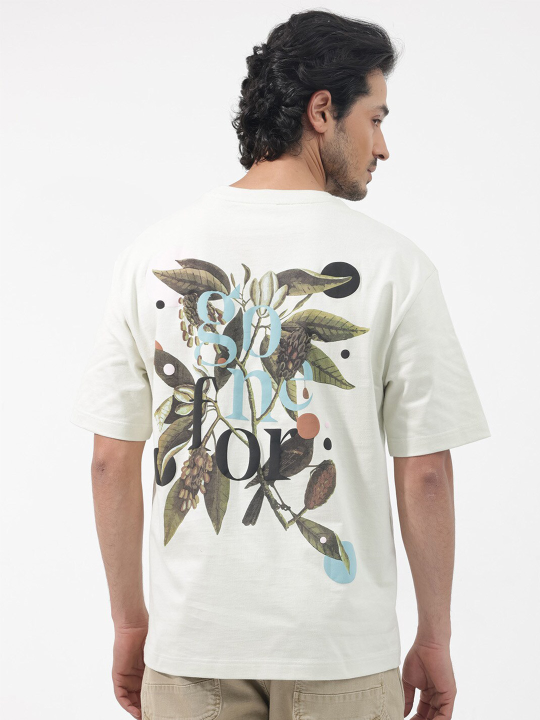 RARE RABBIT Men Jaime Oversized Graphic Printed T-Shirt