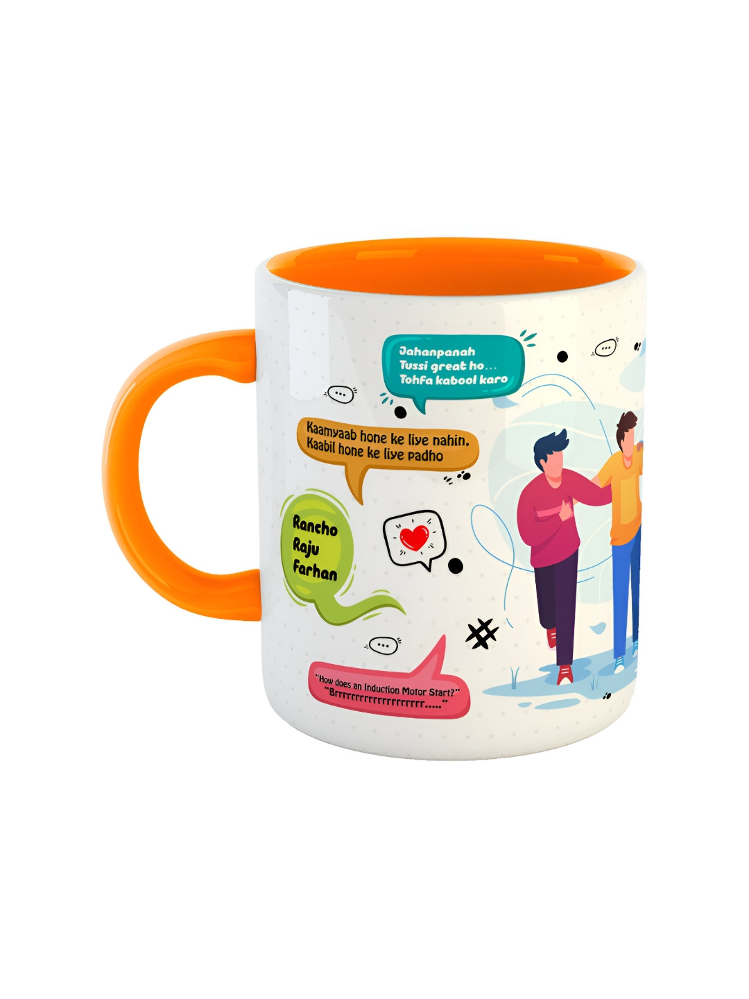 ARTBUG Maahir Name Personalised Orange Typography Ceramic Handmade Mug-350ml