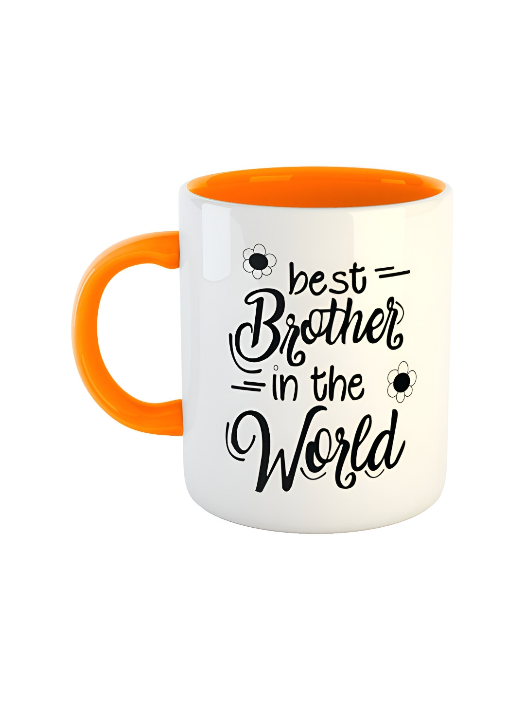 ARTBUG Nishad Name Personalised Orange Typography Ceramic Microwave Safe Mug-350ml