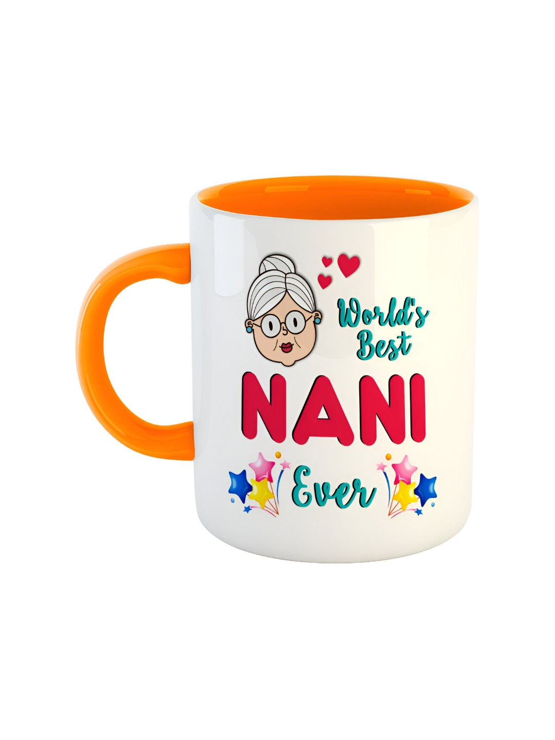 ARTBUG Navneet Name Personalised Orange Typography Ceramic Microwave Safe Mug-350ml