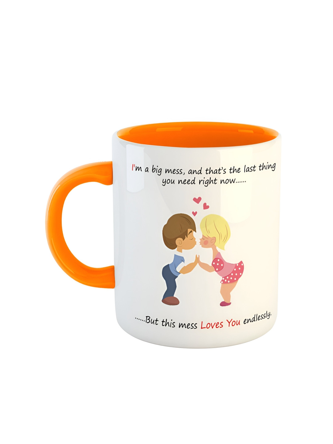 ARTBUG Pride Celebration Orange Typography Ceramic Microwave Safe Mug-350ml