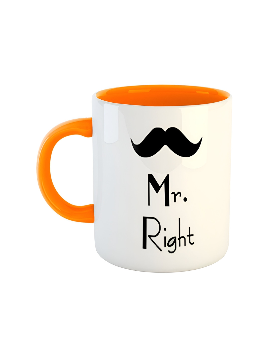 ARTBUG Kapil Name Personalised Orange Typography Ceramic Handmade Mug-350ml