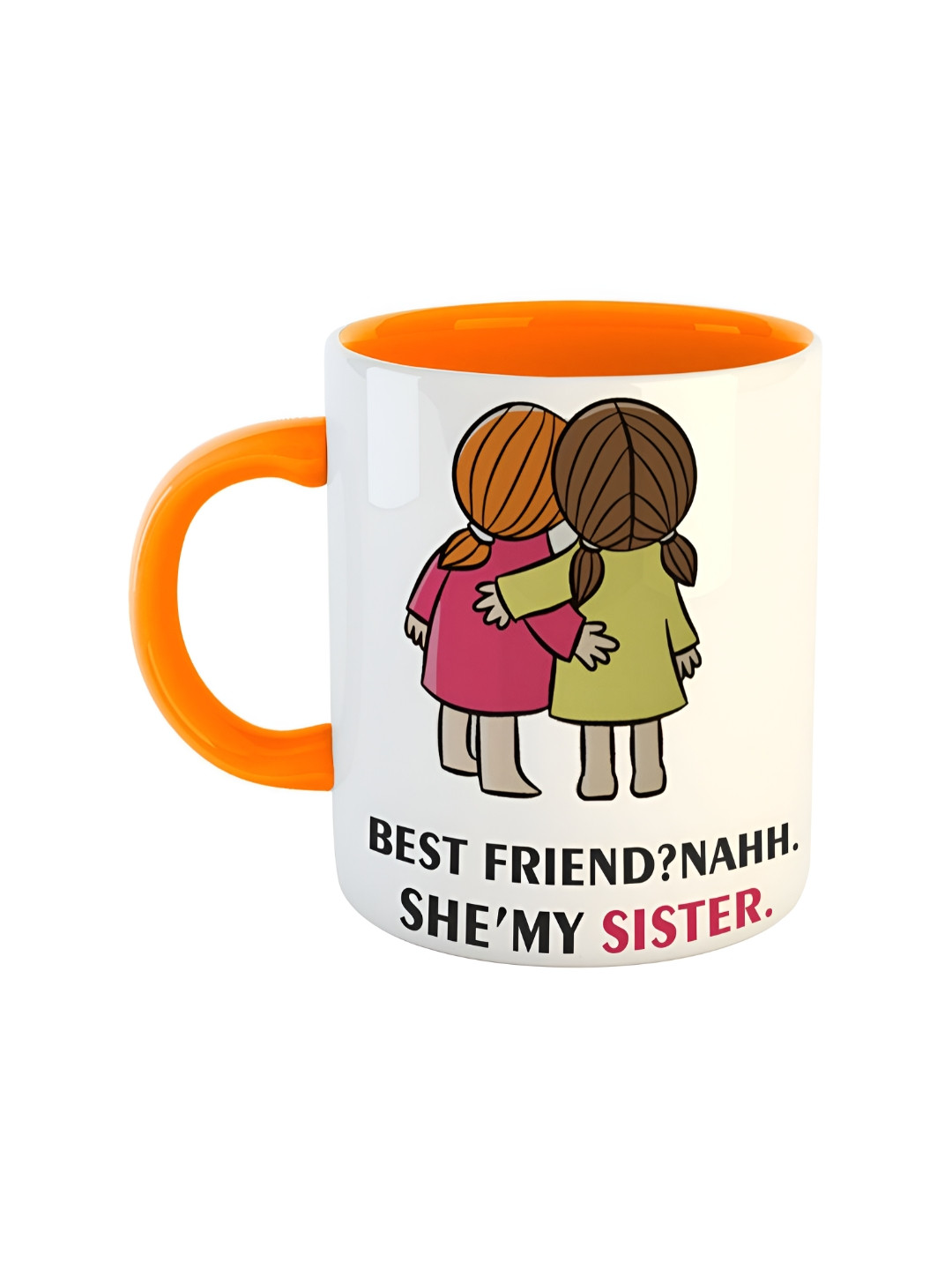 ARTBUG Aagman Name Personalised Orange Typography Ceramic Microwave Safe Mug-350ml