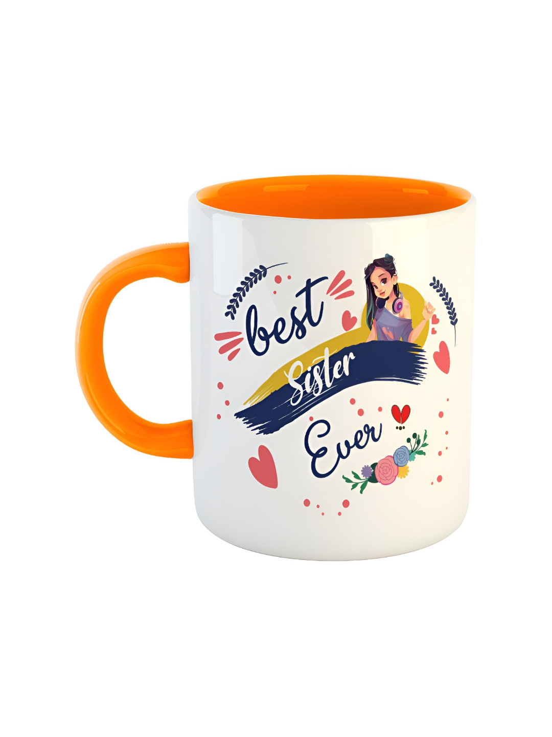 ARTBUG Artsy Orange Typography Ceramic Microwave Safe Mug-350ml