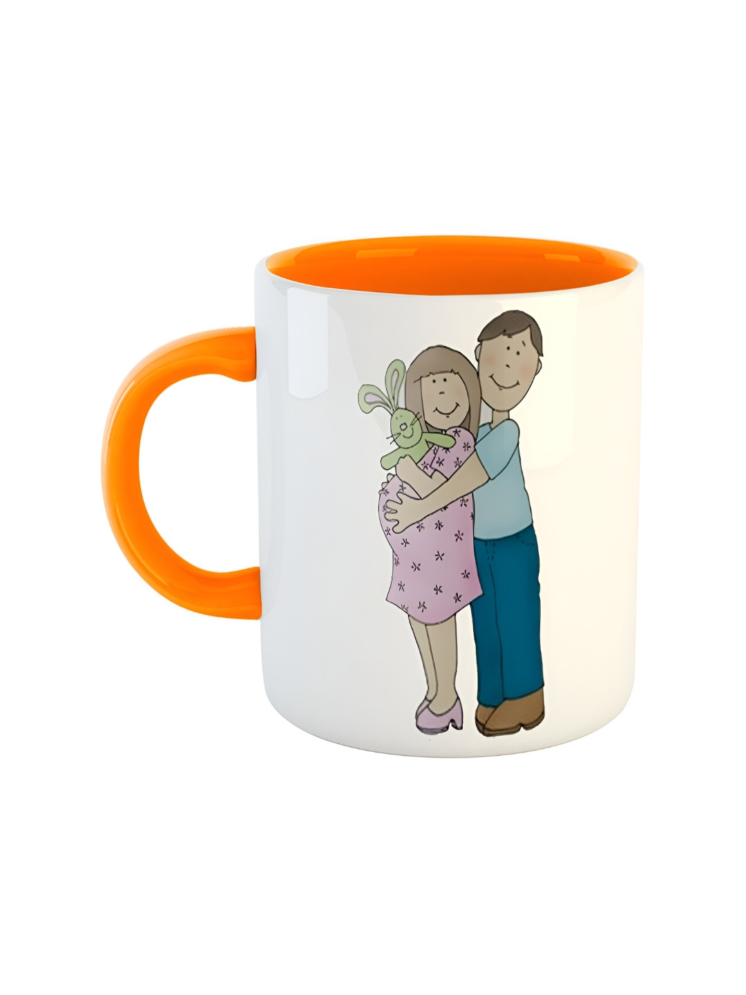 ARTBUG Kahan Name Personalised Orange Graphic Ceramic Handmade Mug-350ml