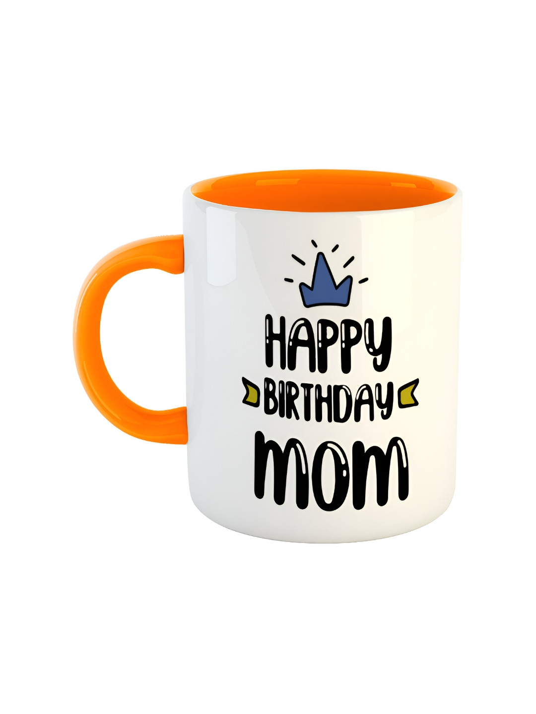 ARTBUG Glazed Face Orange Typography Ceramic Handmade Mug-350ml