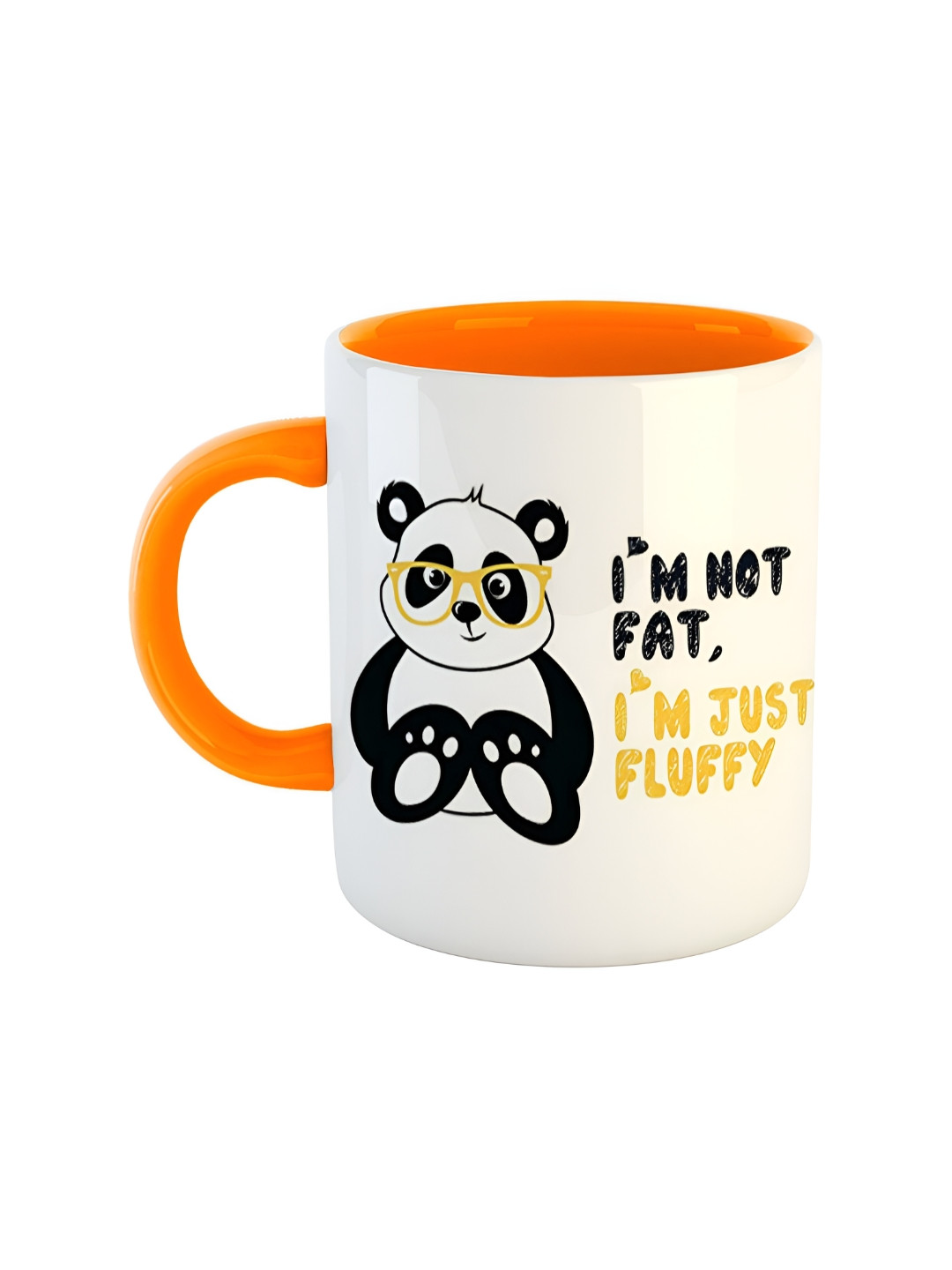 ARTBUG Kedar Name Personalised Orange Typography Ceramic Microwave Safe Mug-350ml