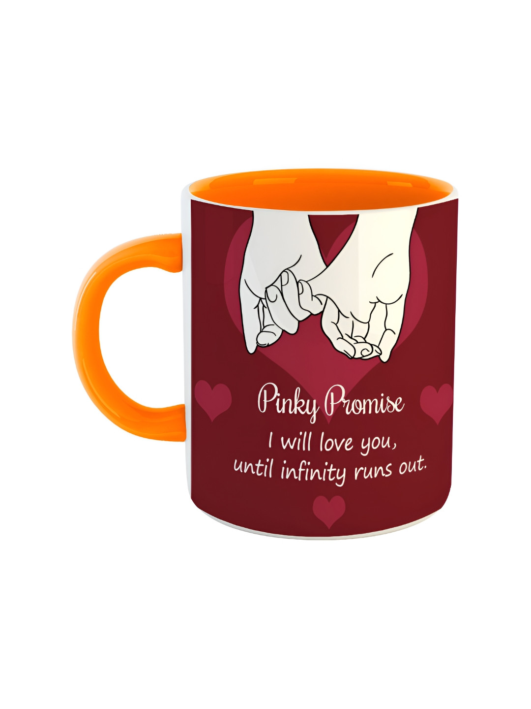 ARTBUG Nishith Name Personalised Orange Typography Ceramic Microwave Safe Mug-350ml