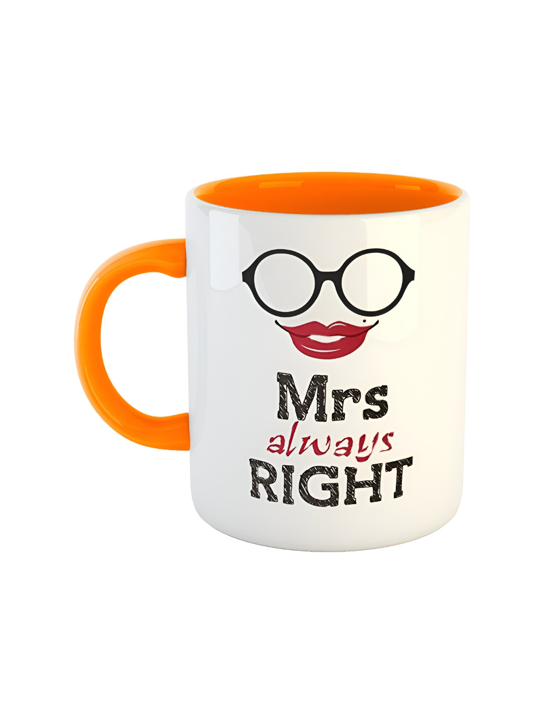 ARTBUG Happy New Year Orange Typography Ceramic Microwave Safe Mug-350ml