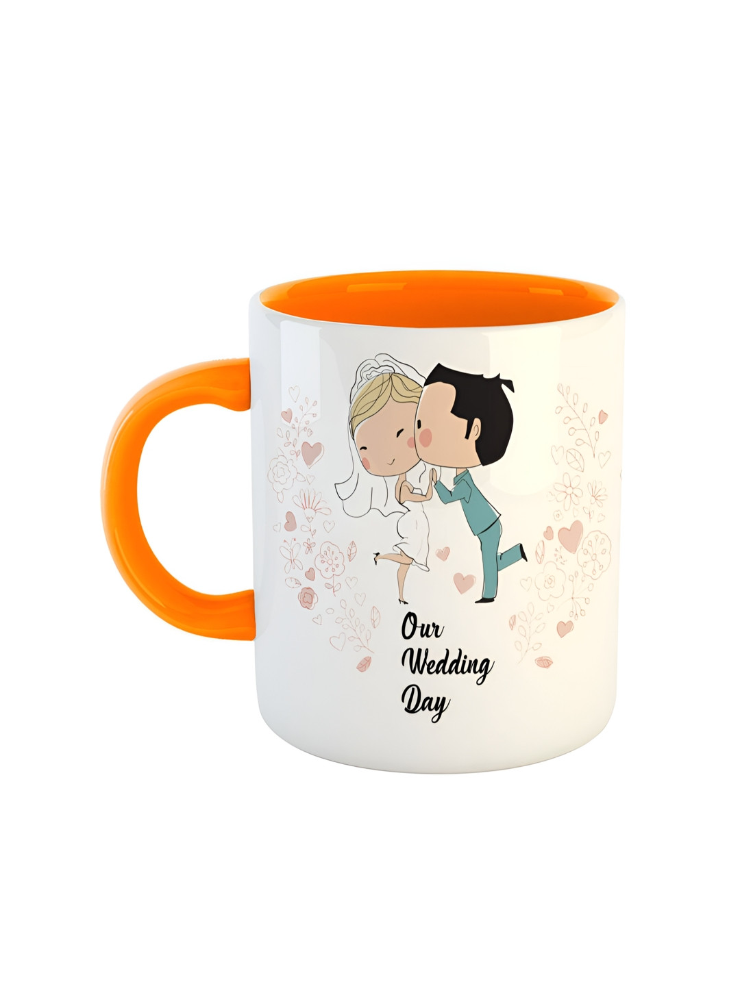 ARTBUG Yogiraj Name Personalised Orange Typography Ceramic Microwave Safe Mug-350ml
