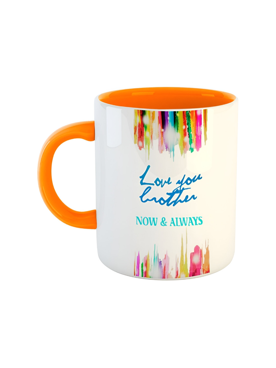 ARTBUG Leon Name Personalised Orange Typography Ceramic Microwave Safe Mug-350ml