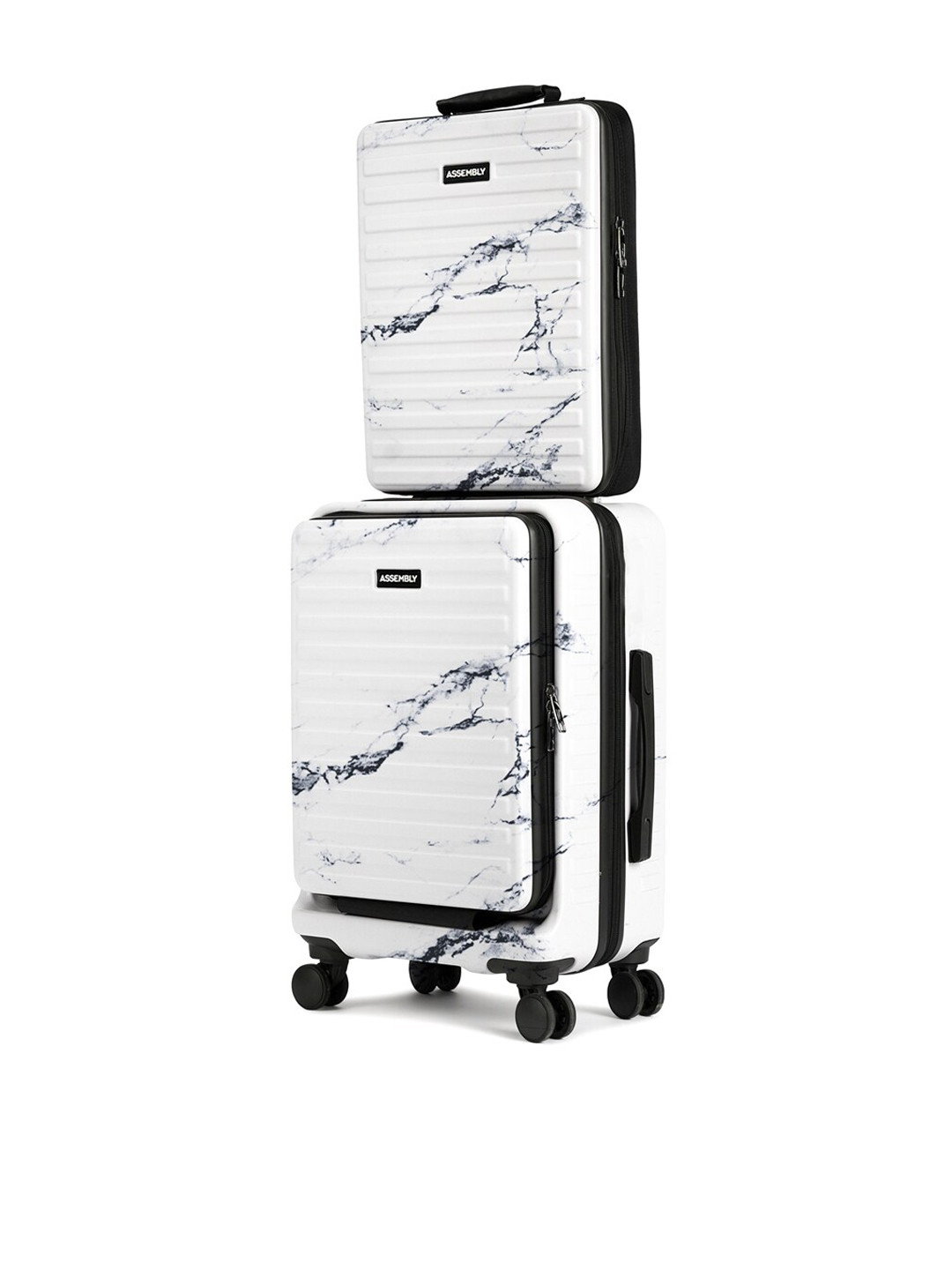 Assembly Starkpro-Edge White Cabin Hard Sided Trolley Bag & Laptop Backpack