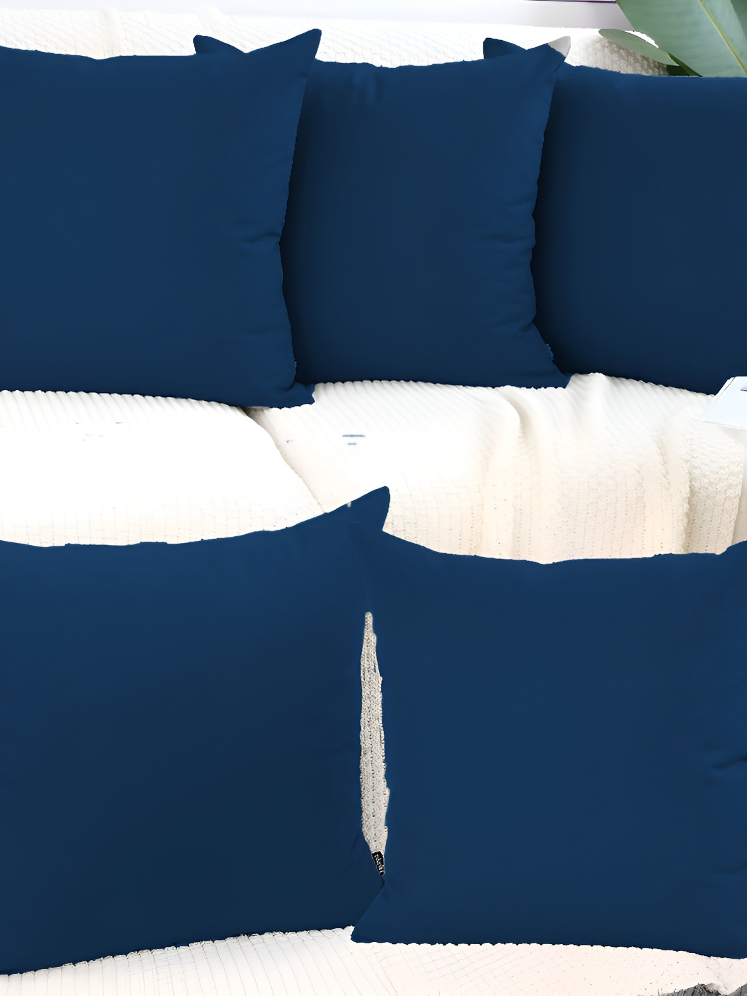 DADDY COOL Teal 5 Pieces Velvet Filled Cushions With Cover