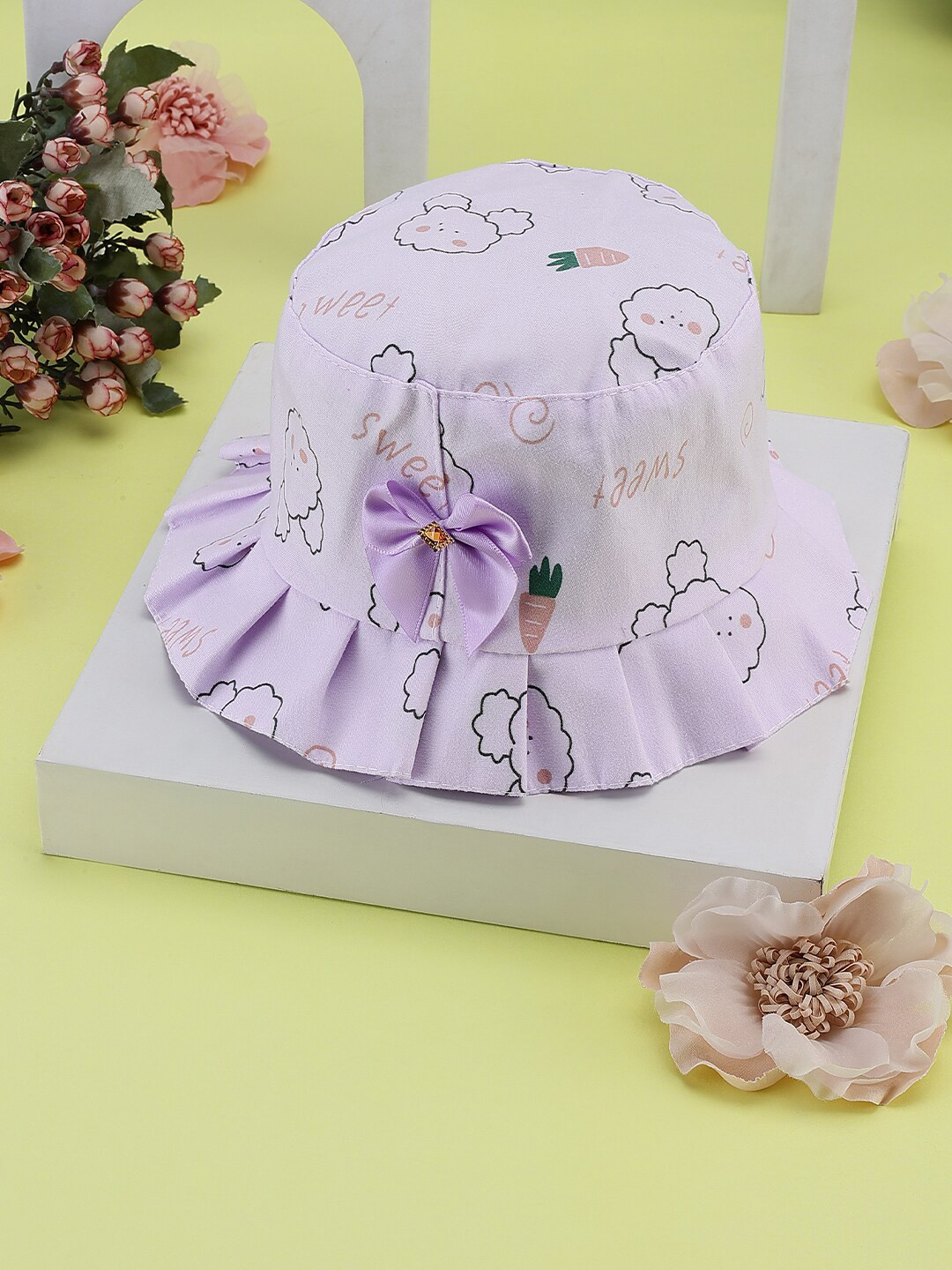 PASSION PETALS Girls Purple Printed Bucket Hat