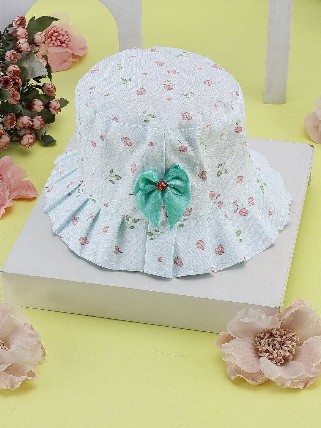 PASSION PETALS Girls Green Printed Bucket Hat