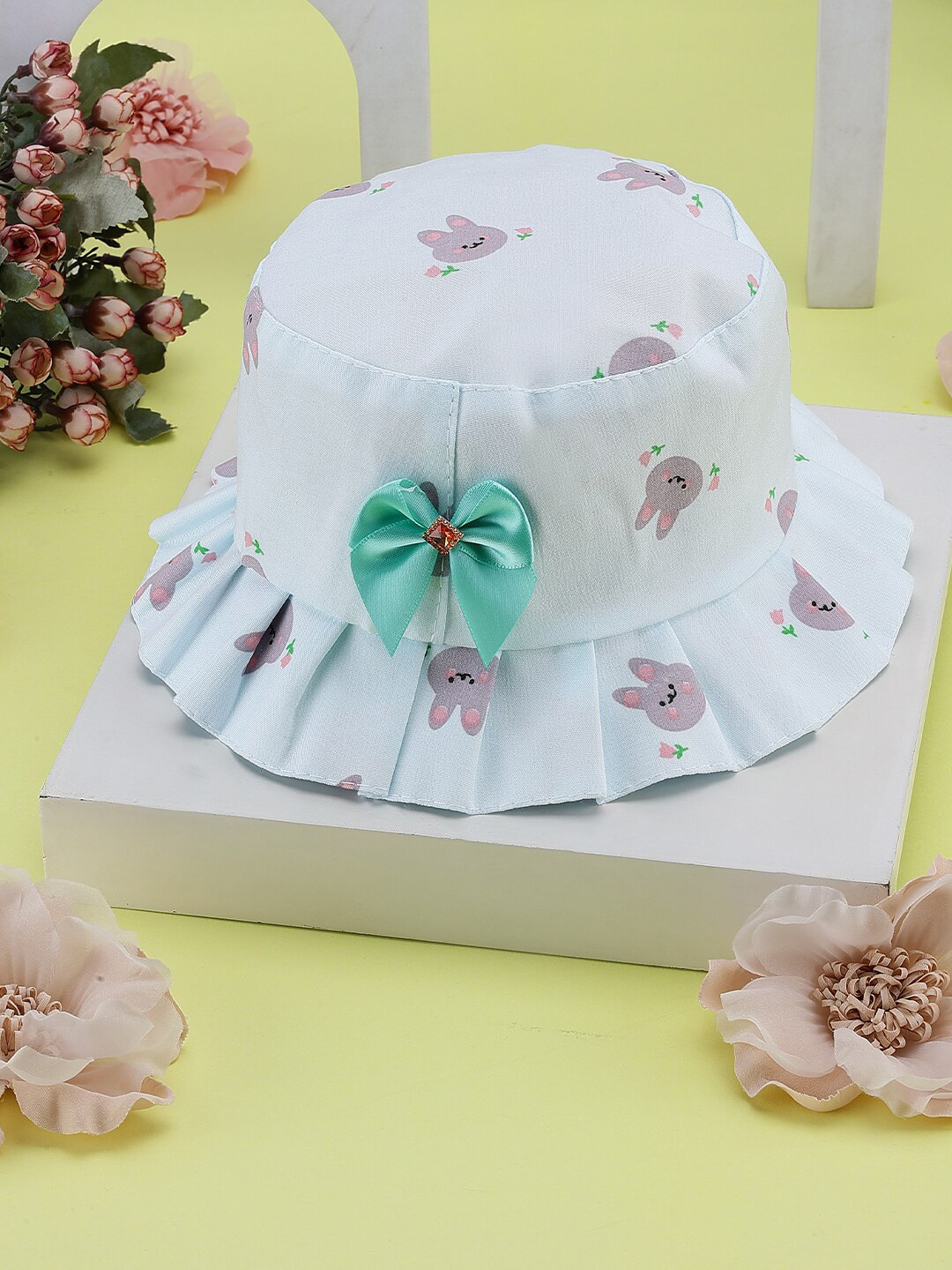 PASSION PETALS Girls Green Printed Bucket Hat