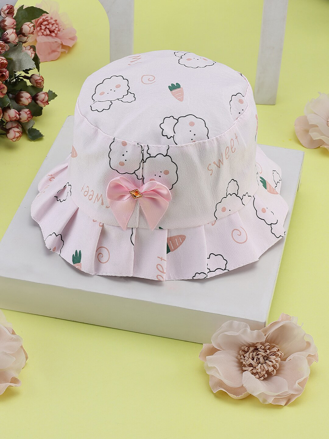 PASSION PETALS Girls Pink Printed Bucket Hat