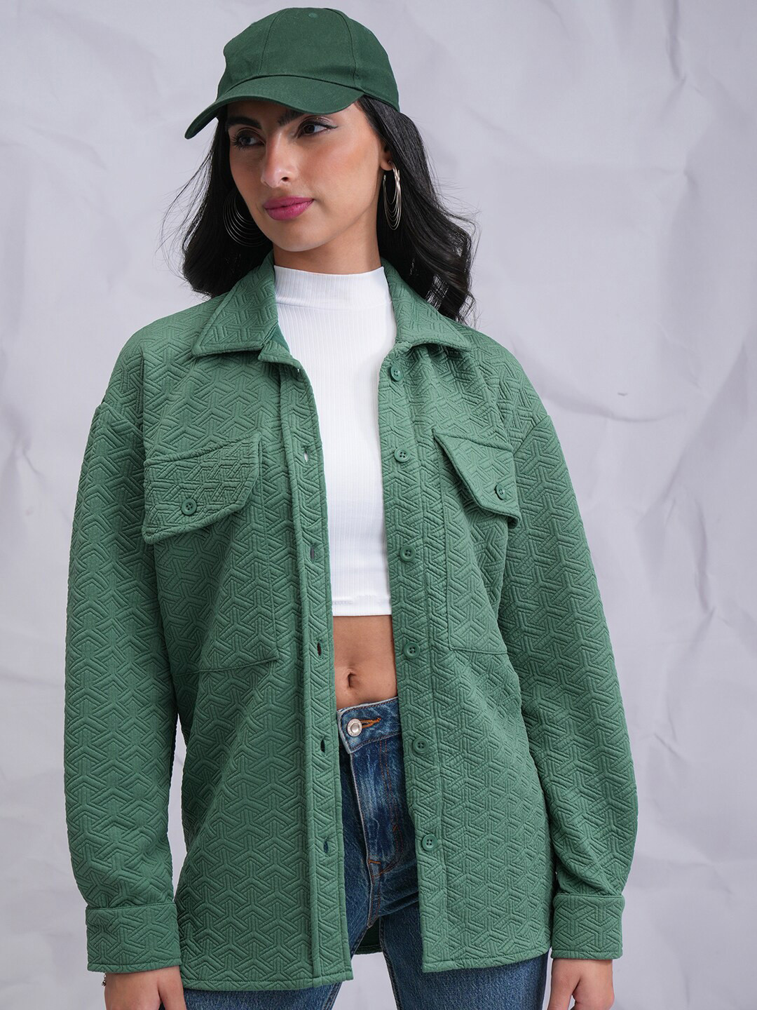 Tokyo Talkies Oversized Longline Solid Overshirt