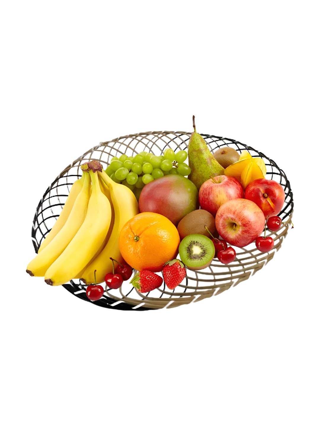 KADAM HAAT Brown Bamboo Oval Basket Fruit Serving Tray