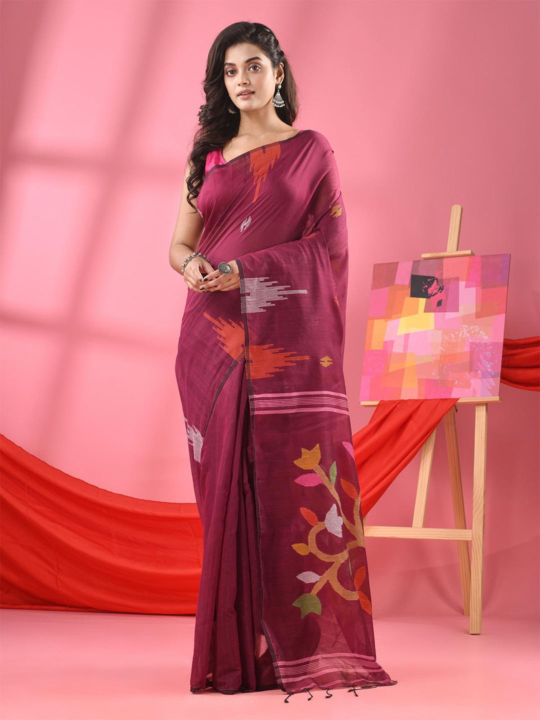 Angoshobha Ethnic Motifs  Jamdani Saree