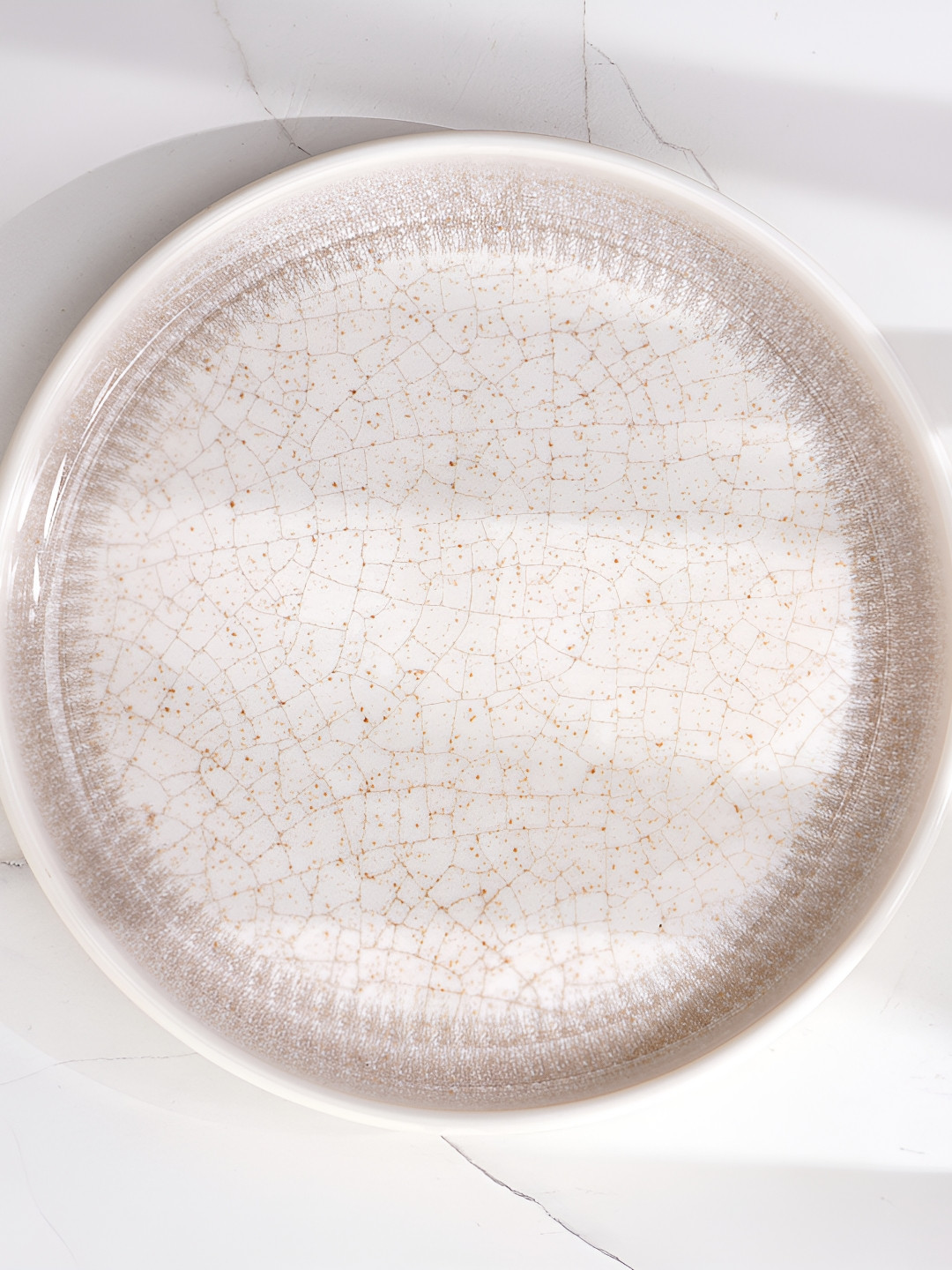 Home Centre Beige Printed Melamine Easy to Clean Dinner Plate