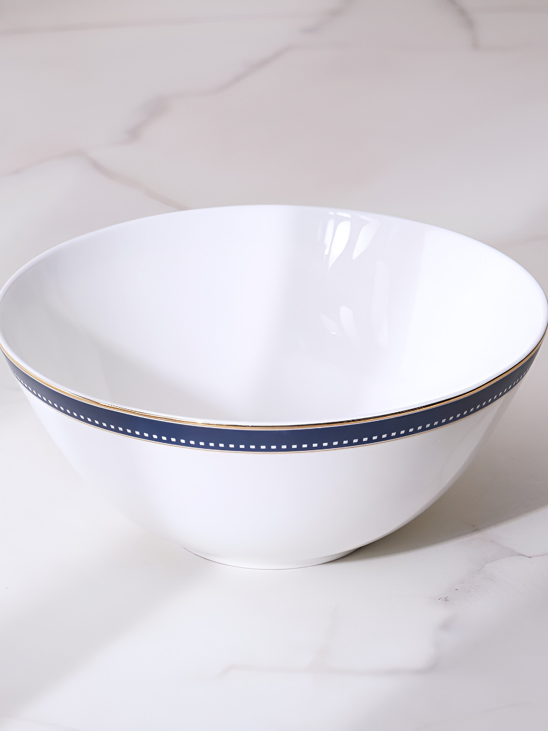 Home Centre Blue & White Printed Altius Winter Dishwasher Safe Cereal Bowl 800 ml