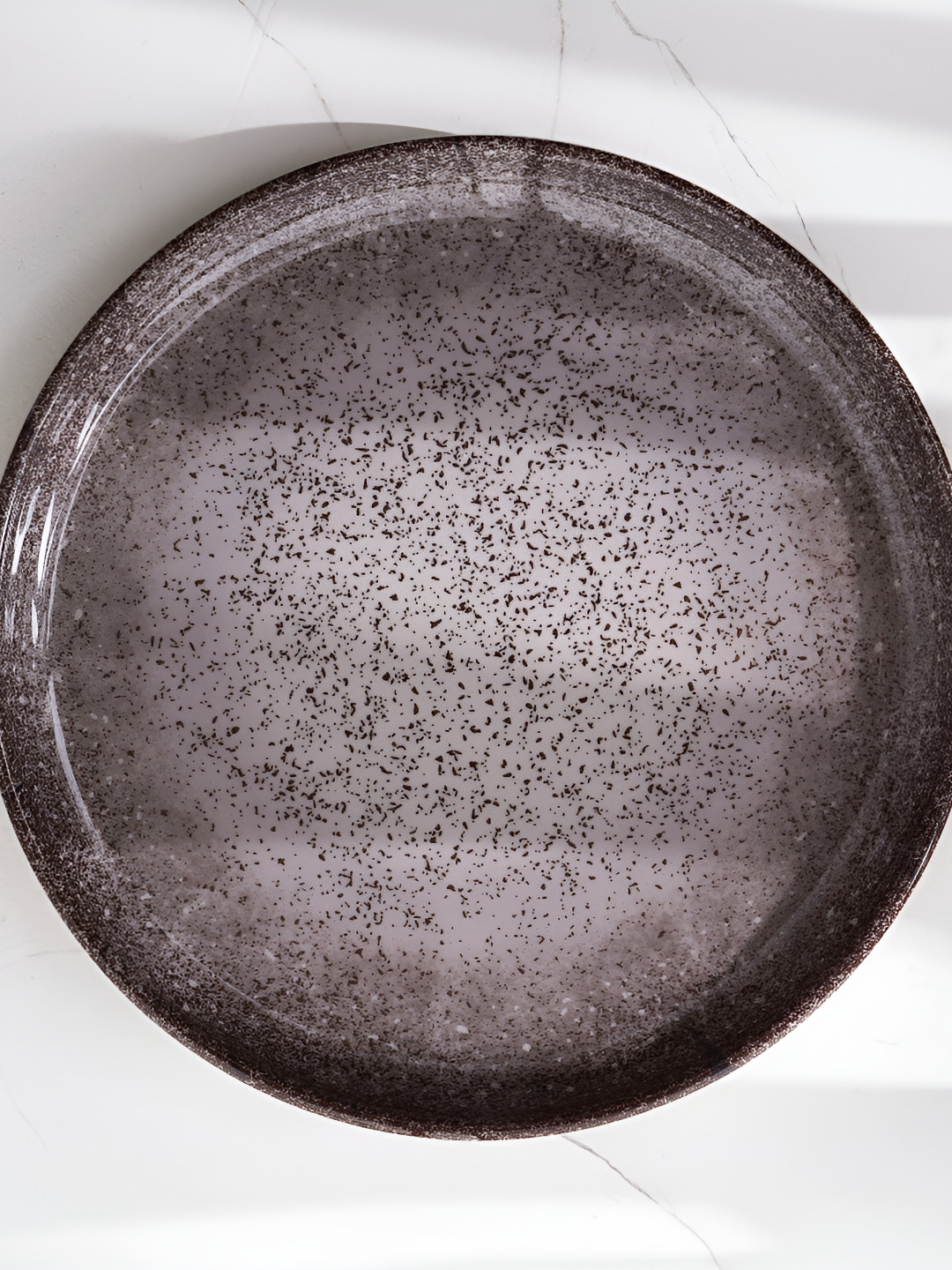 Home Centre Brown Melamine Printed Dishwasher Safe Dinner Plate 26cm